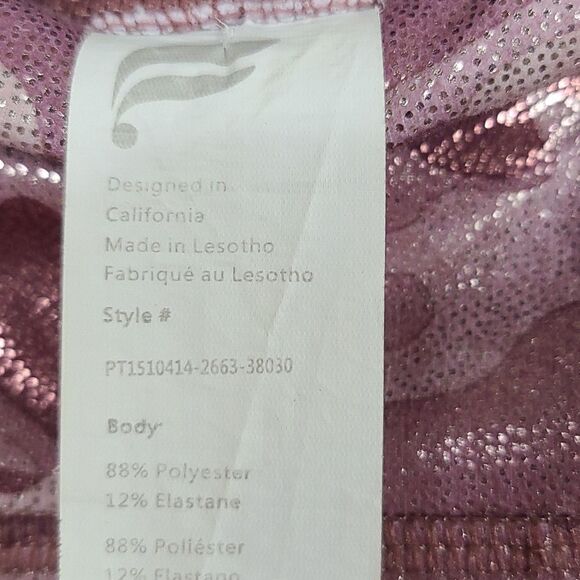 Fabletics Define Mid-Rise PowerHold Legging Pink Shine Camo Shimmer Small Active - Picture 7 of 13